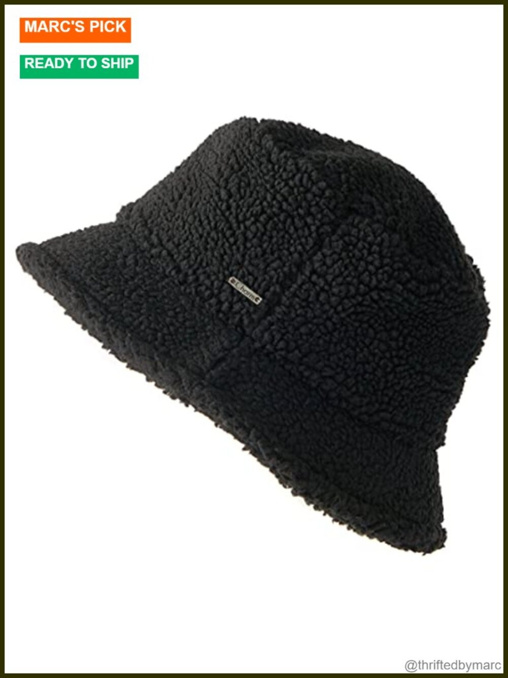 Furry Winter Bucket Hat Organic Cotton Lined Faux Sherpa Fleece Cap